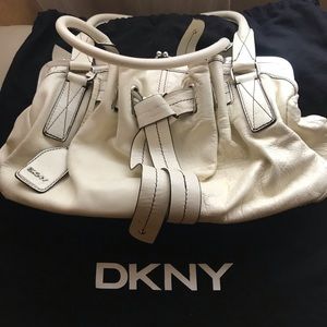 DKNY White Leather Handbag